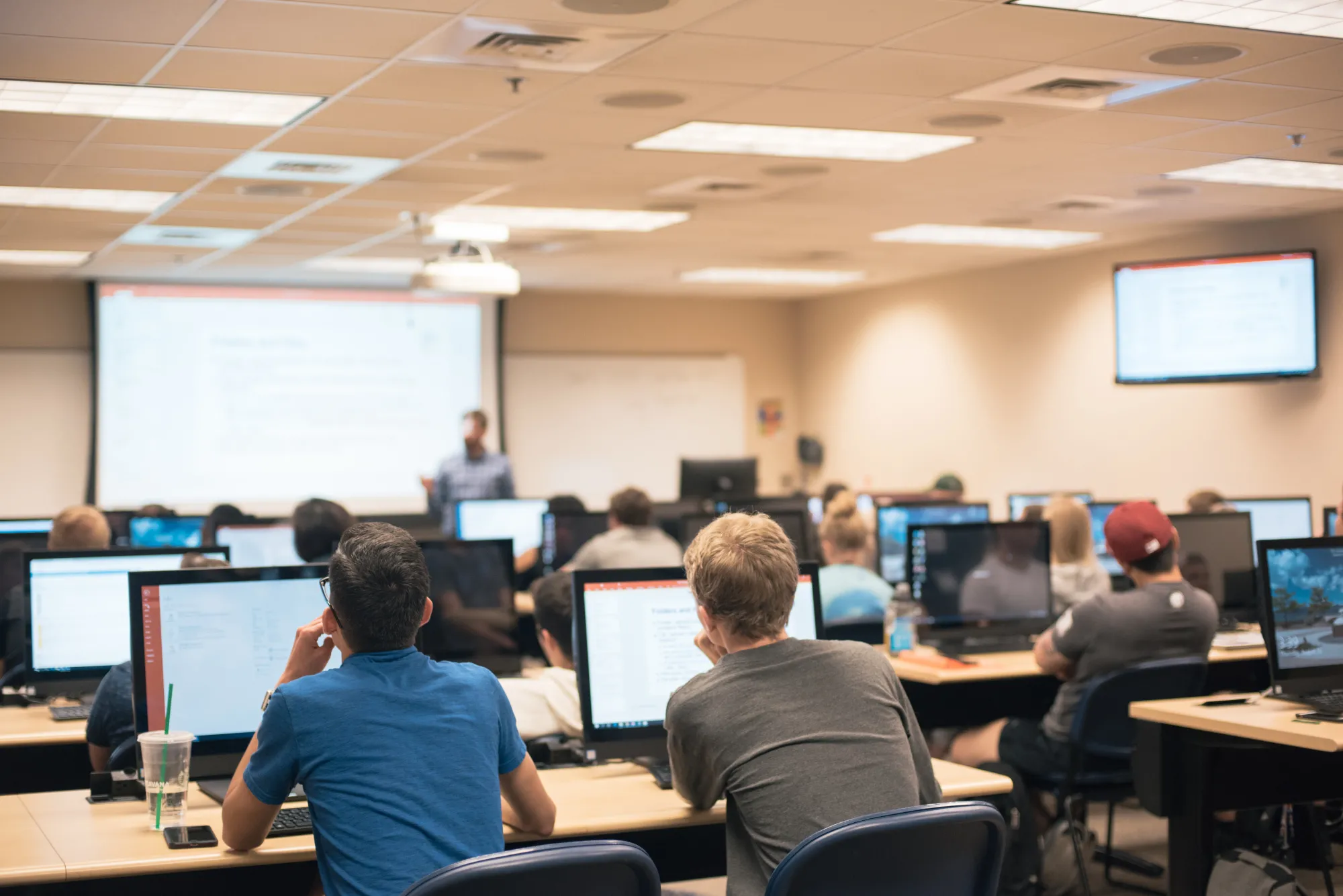 students in a computer course