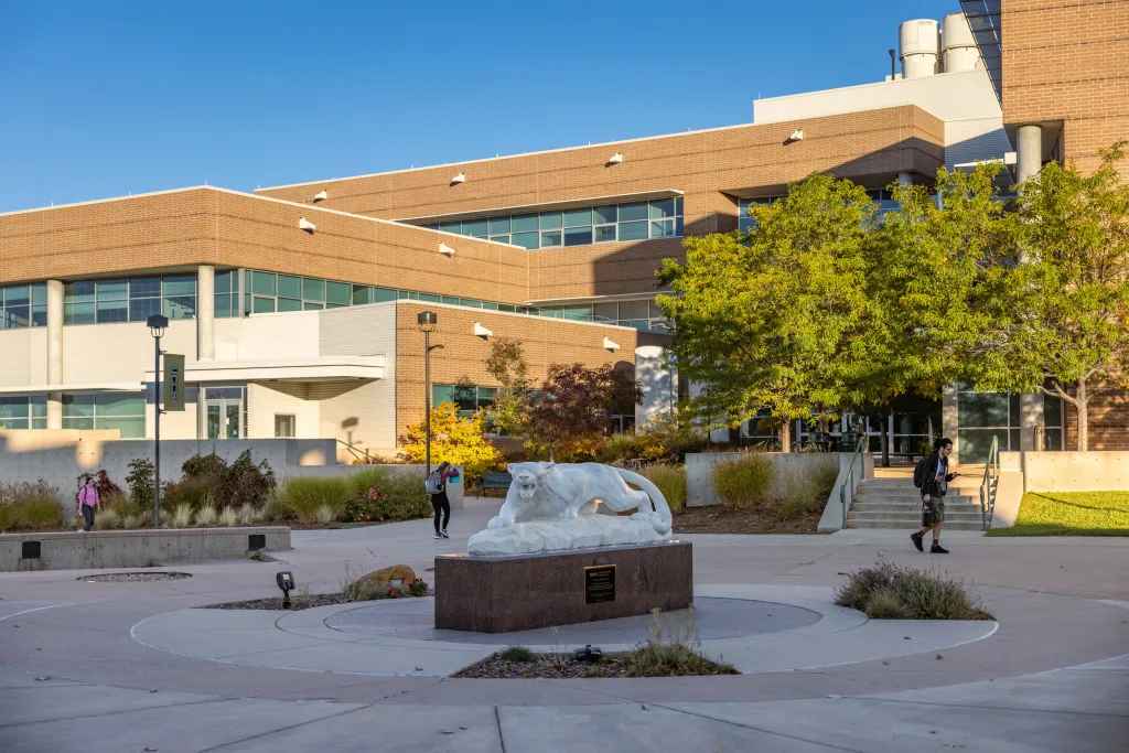 Mountain Lion Statue in front of the Osborne Center for Science & Engineering on UCCS Campus